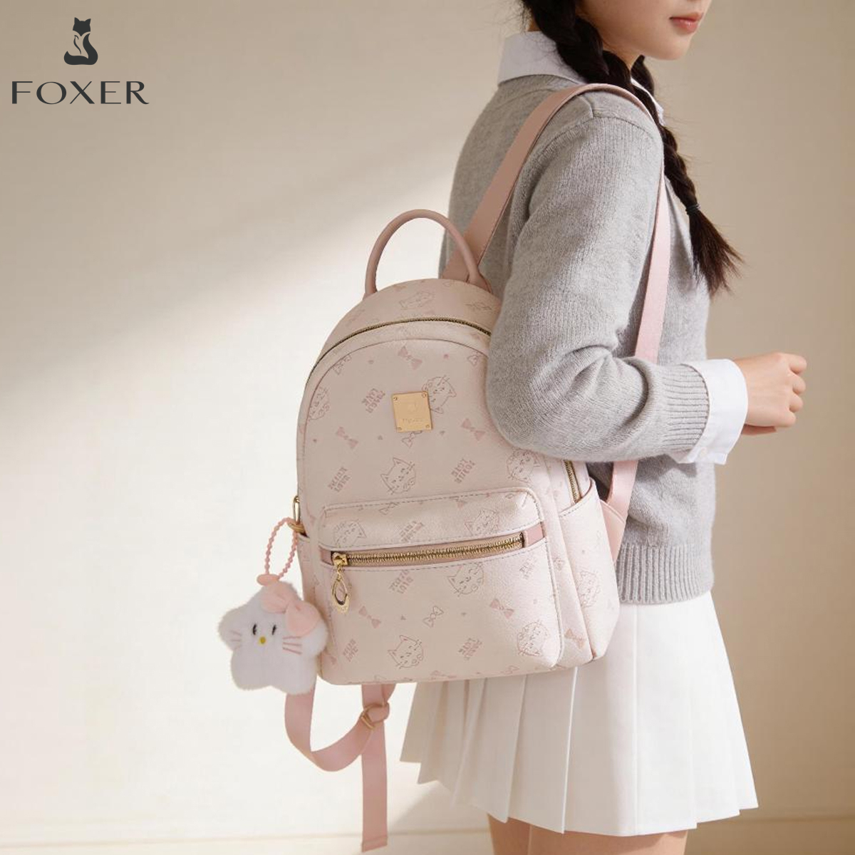 Interior Design Women - FOXER Brand PVC Leather Backpack Cute