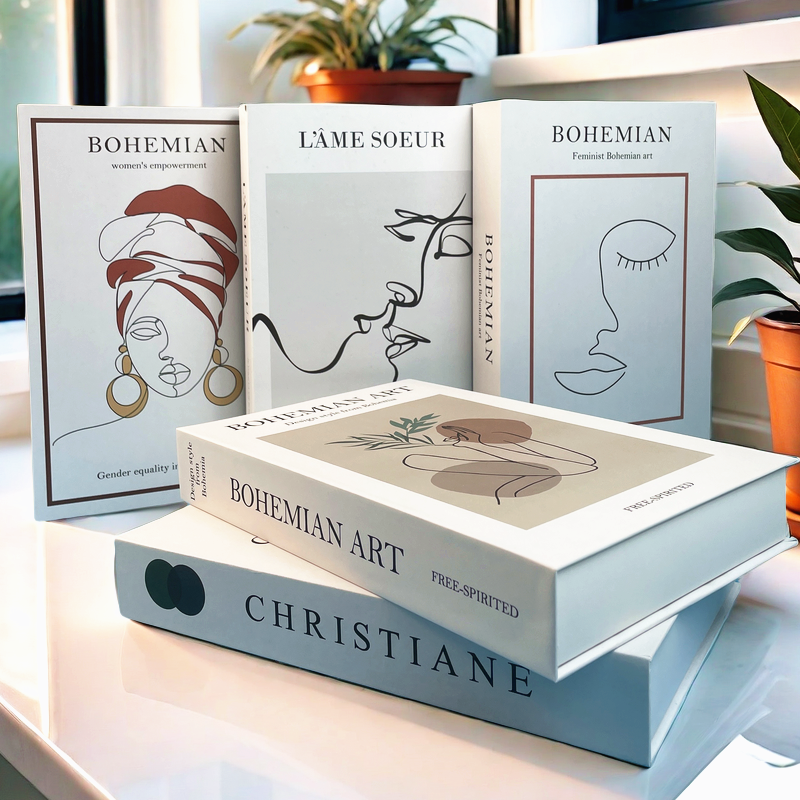 Interior Design Book - Boho Monet Decorative Books Luxury Fake