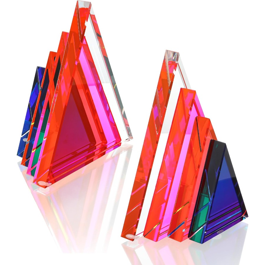 1Pair 3Lbs Crystal Bookends fo - Geometric Shelf Triangle reseña y precio