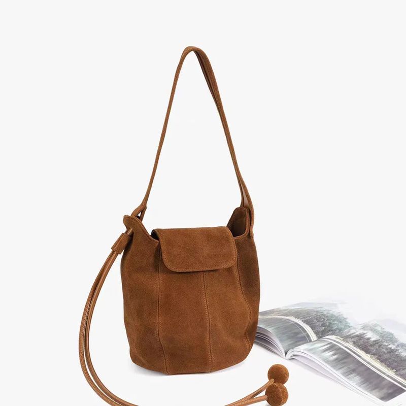 Frosted Suede Bucket Bag Pumpk - Interior Design High End reseña y precio