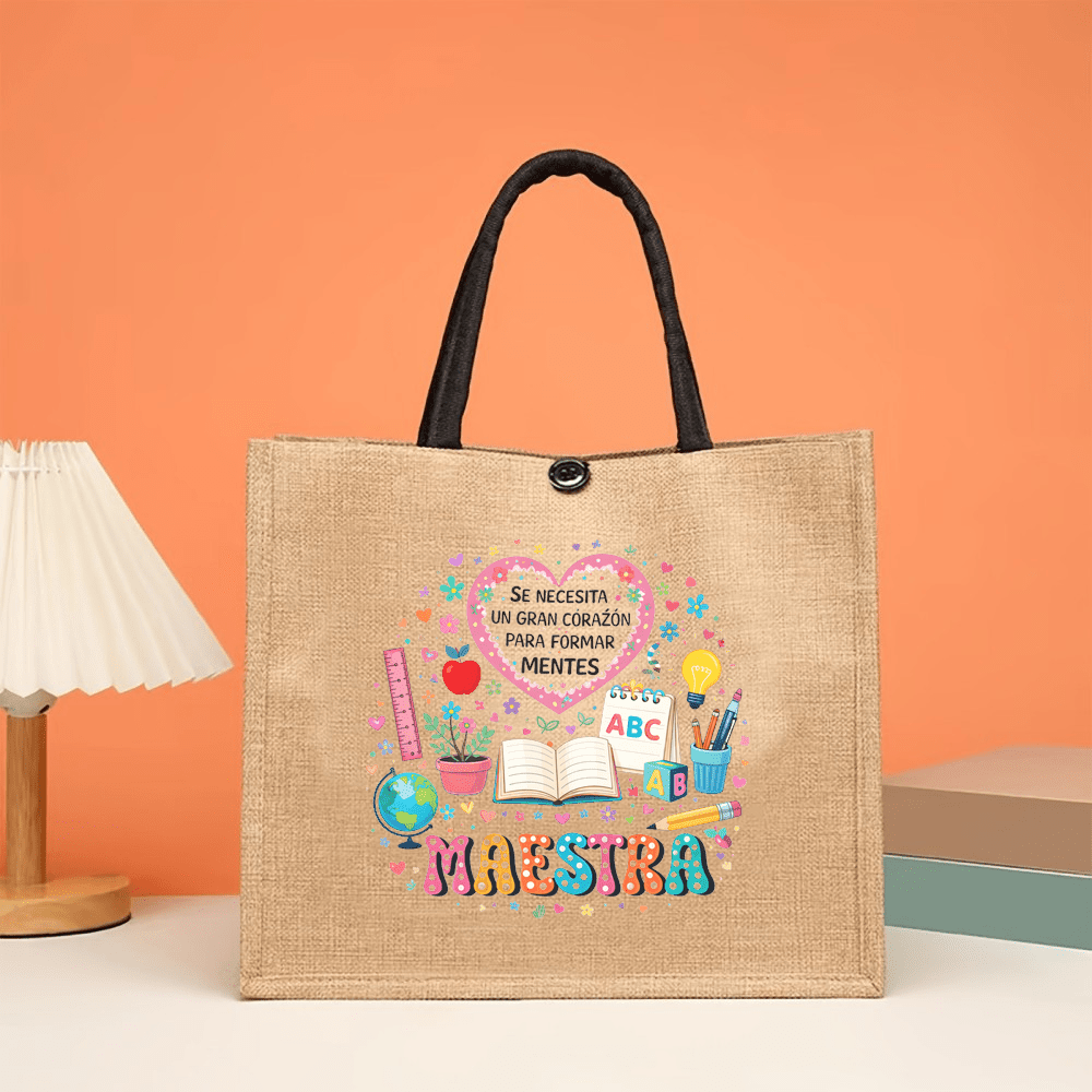 Maestra Printed Linen Tote Bag - Interior Design Book reseña y precio