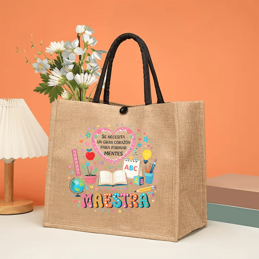 Maestra Printed Linen Tote Bag - Interior Design Book reseña y precio