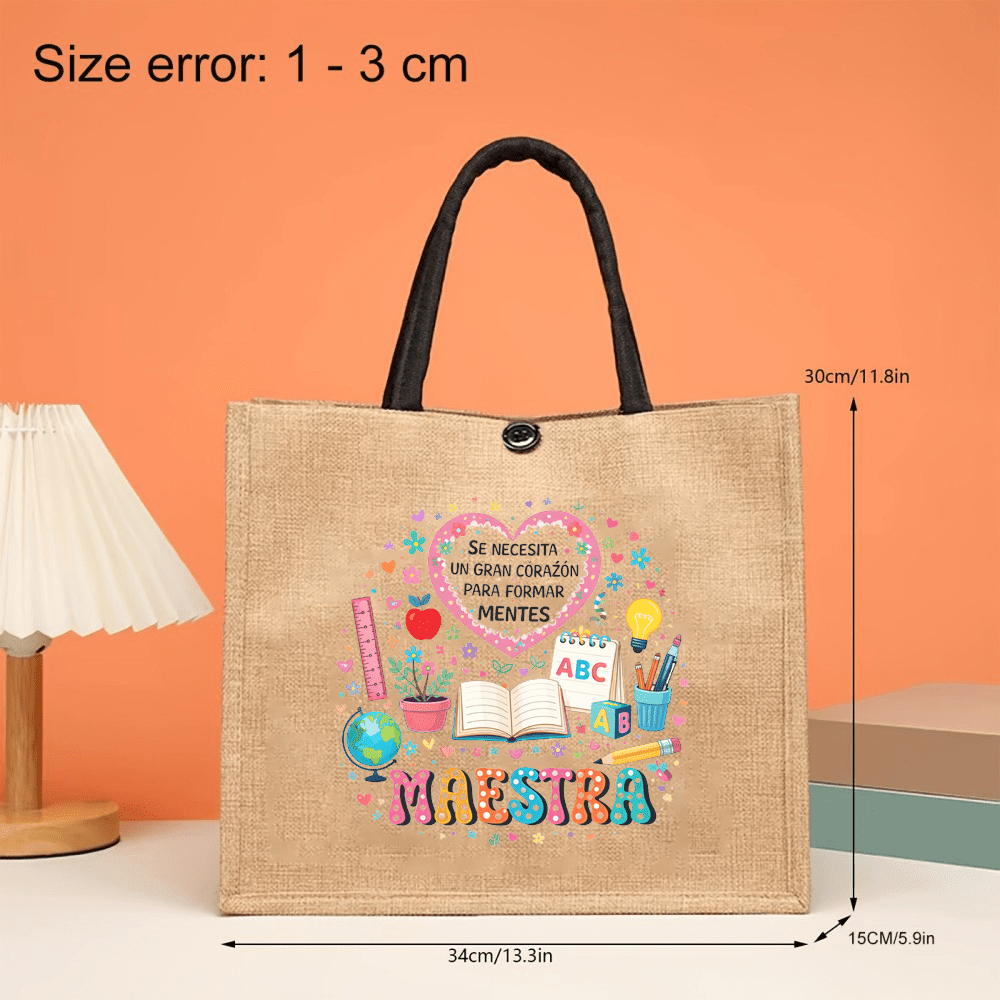 Maestra Printed Linen Tote Bag - Interior Design Book reseña y precio