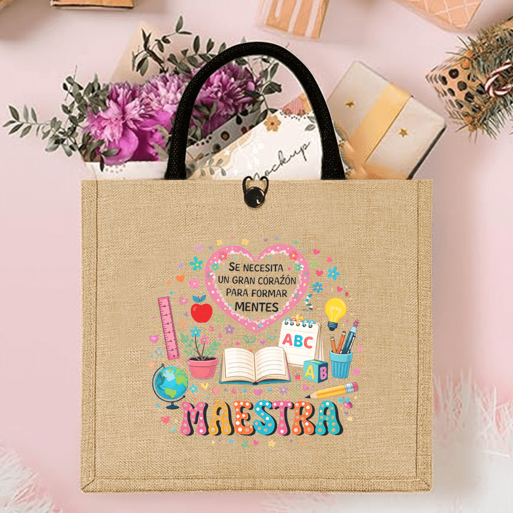 Maestra Printed Linen Tote Bag - Interior Design Book reseña y precio