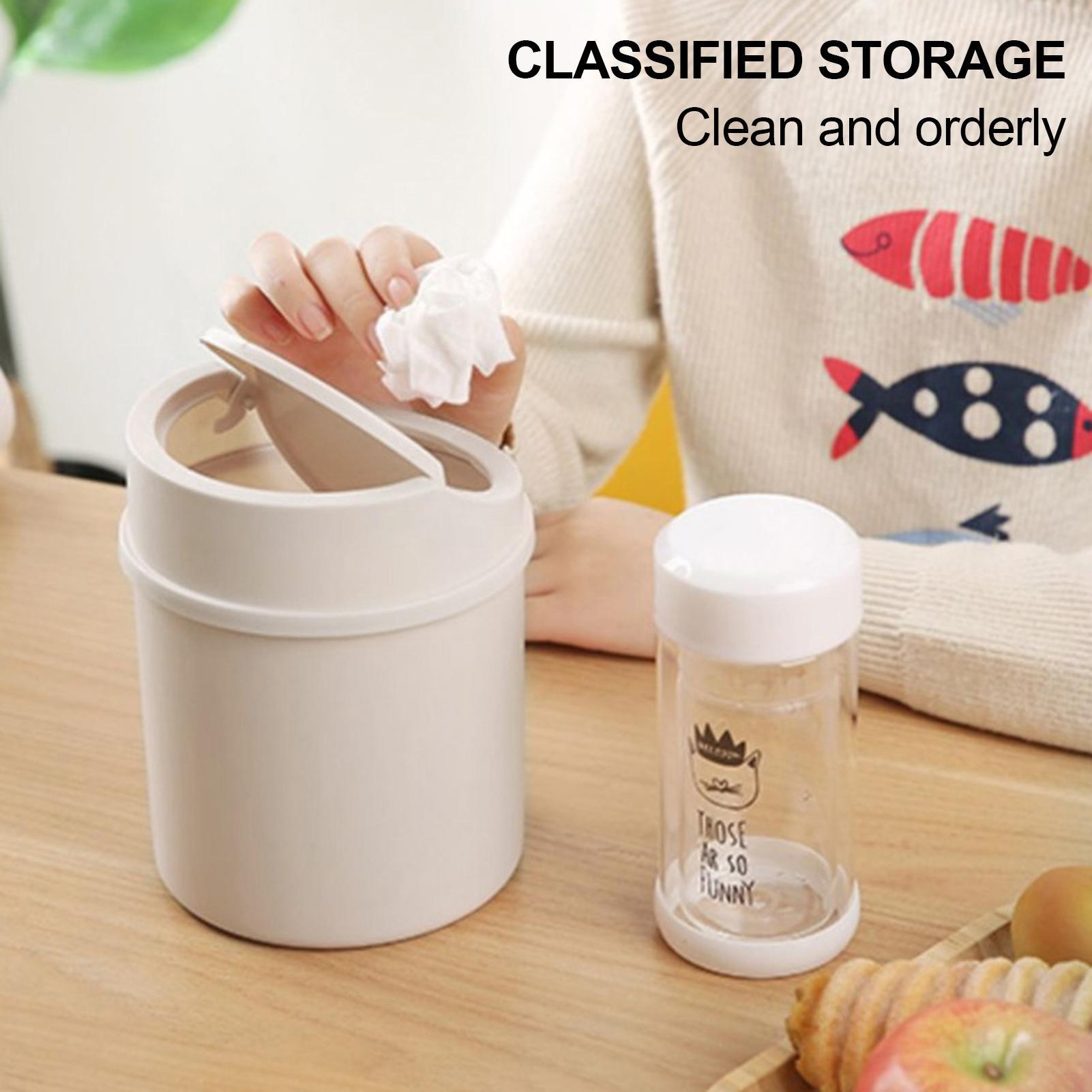Mini Desktop Trash Can with Li - Interior Design Your Room reseña y precio