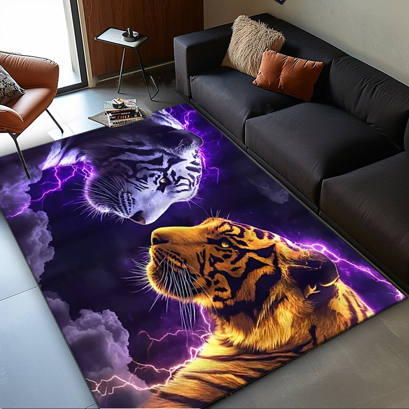 Tiger faces rug with electric  - Interior Design Your Room reseña y precio