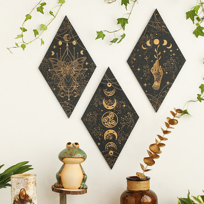 Geometric Carved Wooden Triang - Geometric Shelf Triangle reseña y precio