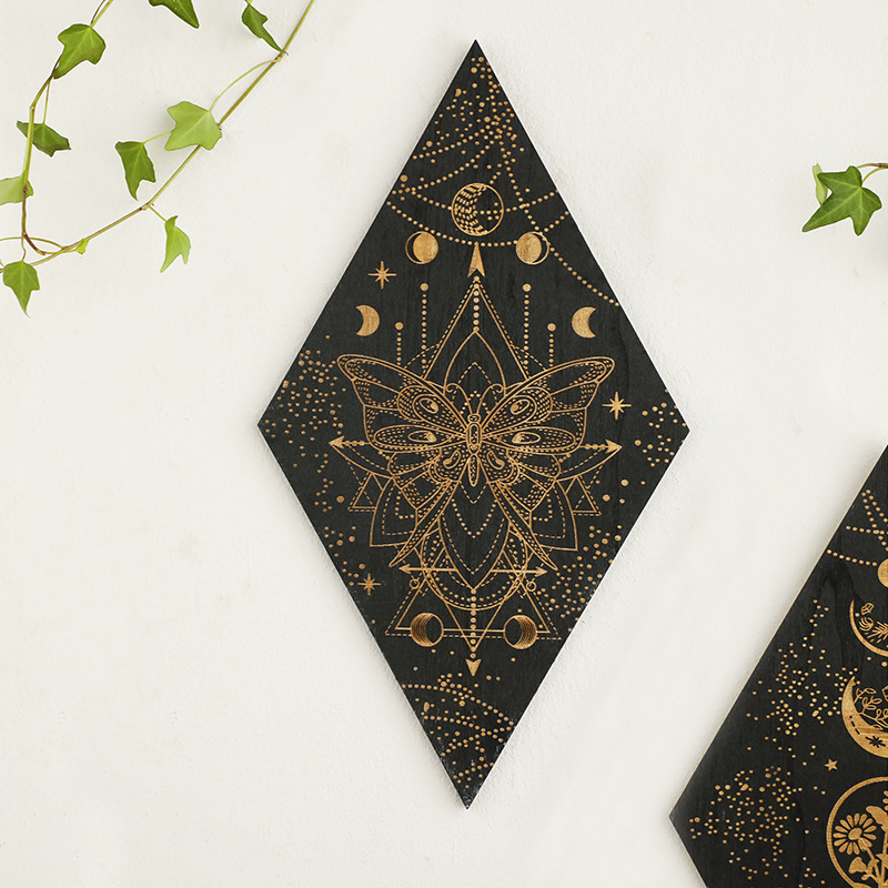 Geometric Carved Wooden Triang - Geometric Shelf Triangle reseña y precio