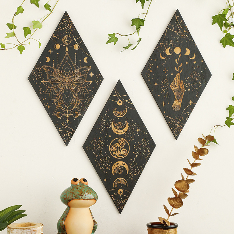 Geometric Carved Wooden Triang - Geometric Shelf Triangle reseña y precio