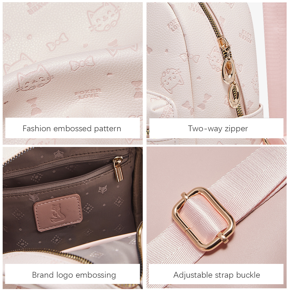 FOXER Brand PVC Leather Backpa - Interior Design Women reseña y precio