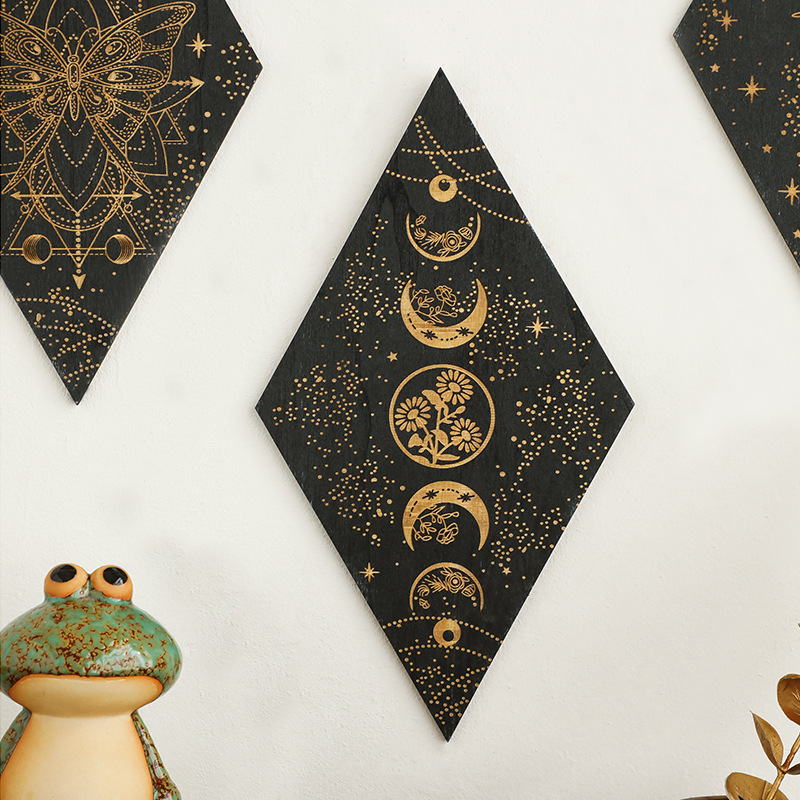 Geometric Carved Wooden Triang - Geometric Shelf Triangle reseña y precio