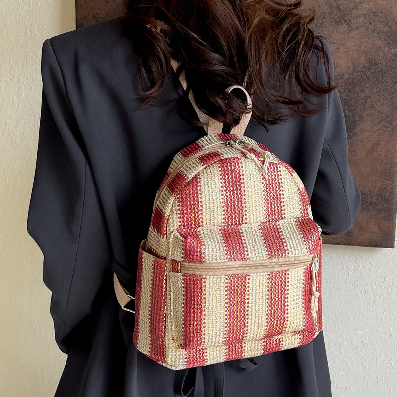 Colorful Grass Woven Backpack  - Interior Design Women reseña y precio