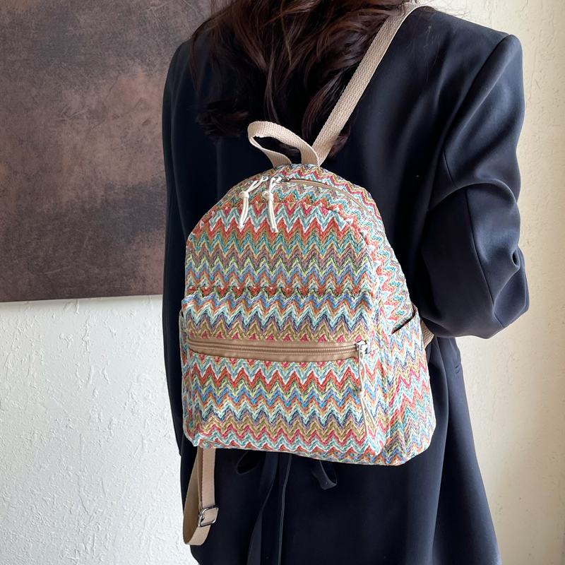 Colorful Grass Woven Backpack  - Interior Design Women reseña y precio